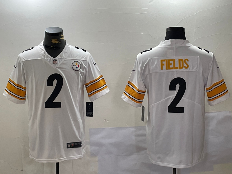 Men's Pittsburgh Steelers Justin Fields #2 White Jersey